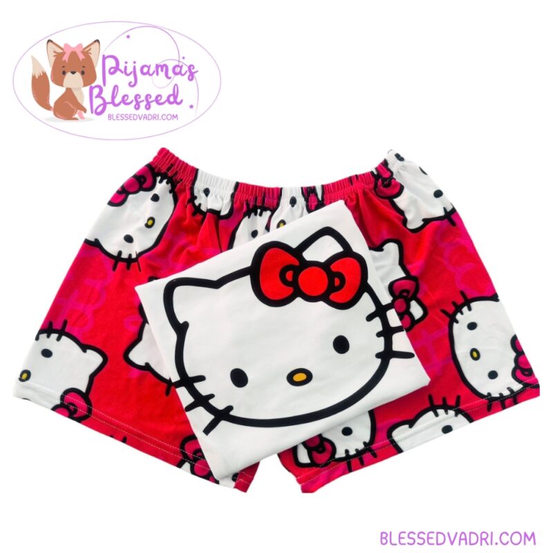 Pijama Hello Kitty short en piel de durazno